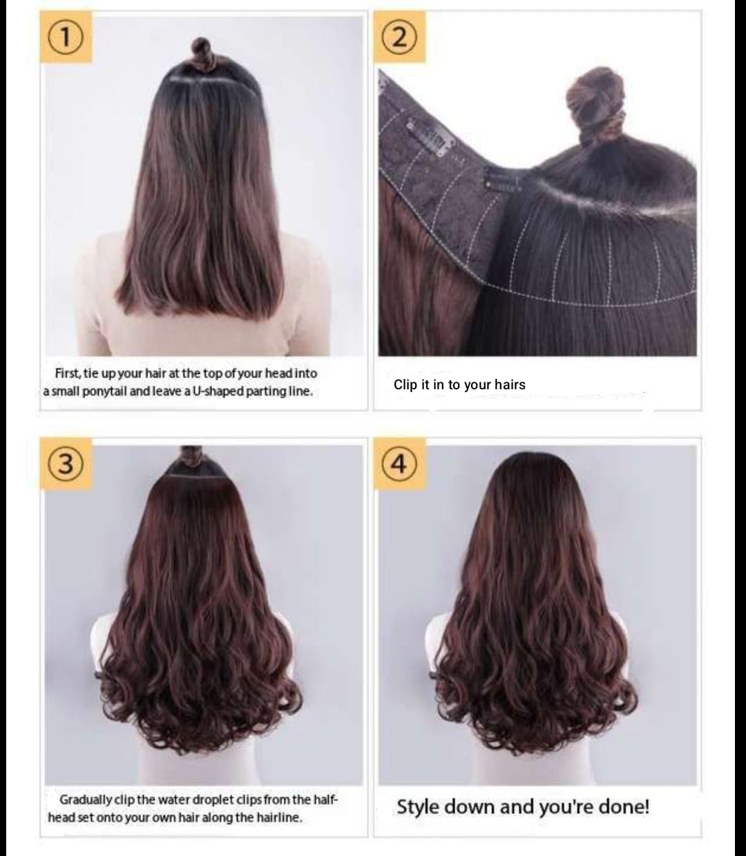 V shape Clip In Extension