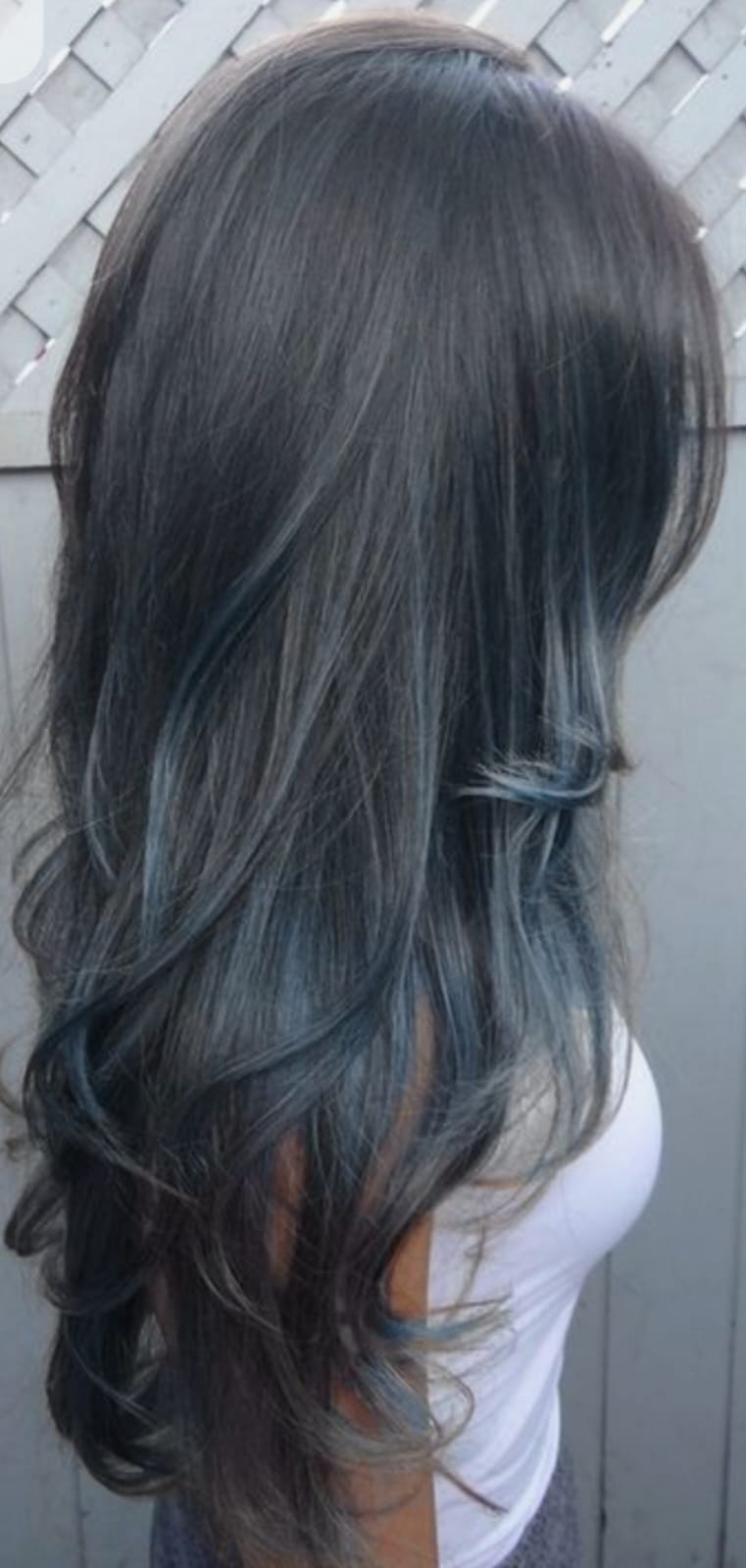 Blackish-Blue Hair Strands