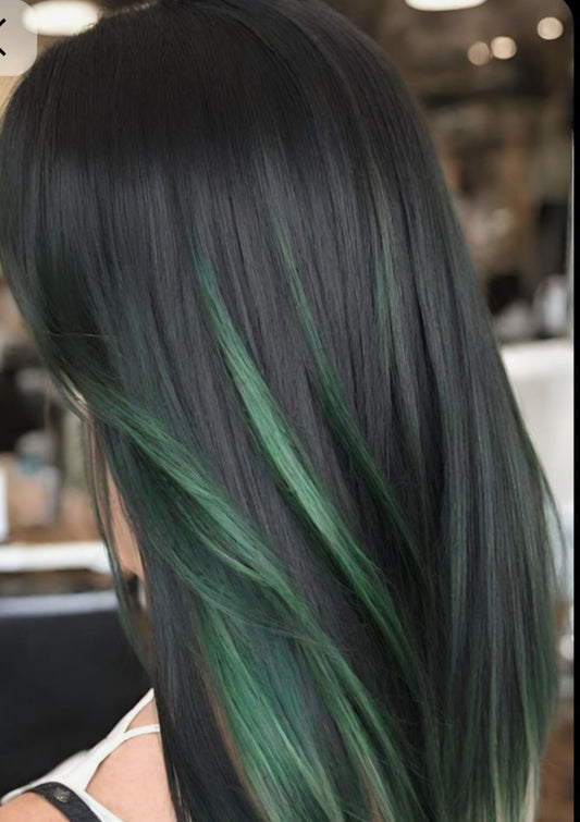 Green Hair Strands