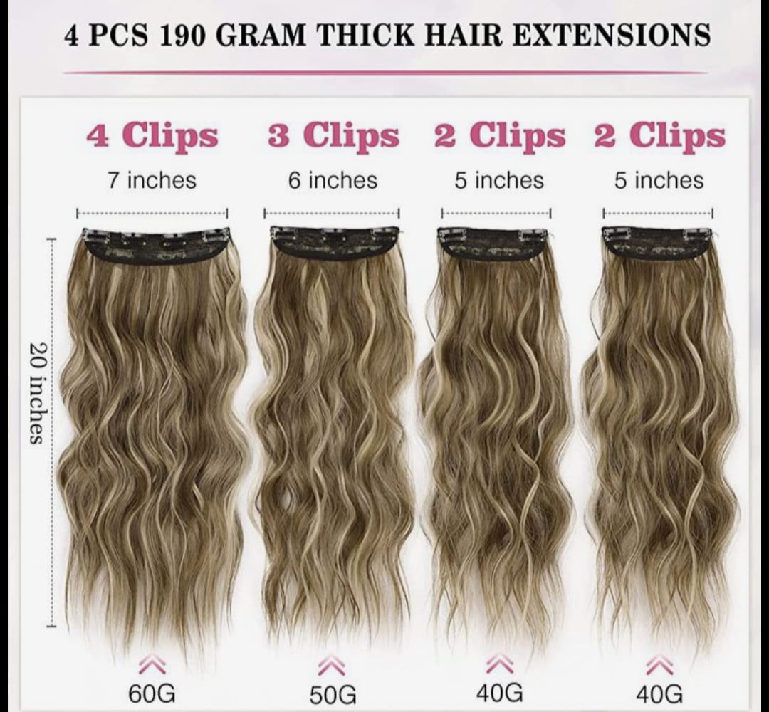 16 Clip In Patch With White Highlights & Light Brown Hair